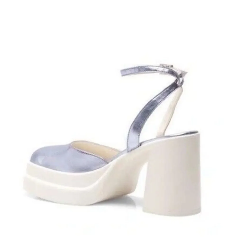 Free People Double Stack Platform Mary Janes PURPLE 37.5